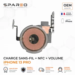 NFC Charge sans-fil + Volume + Power pour iPhone 13 Pro | OEM