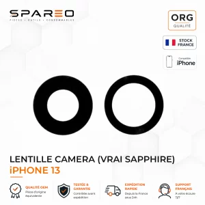 Lentille caméra iPhone 13 | Vitre caméra arrière | Qualité OEM