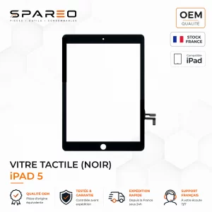 vitre tactile noire pour ipad 5